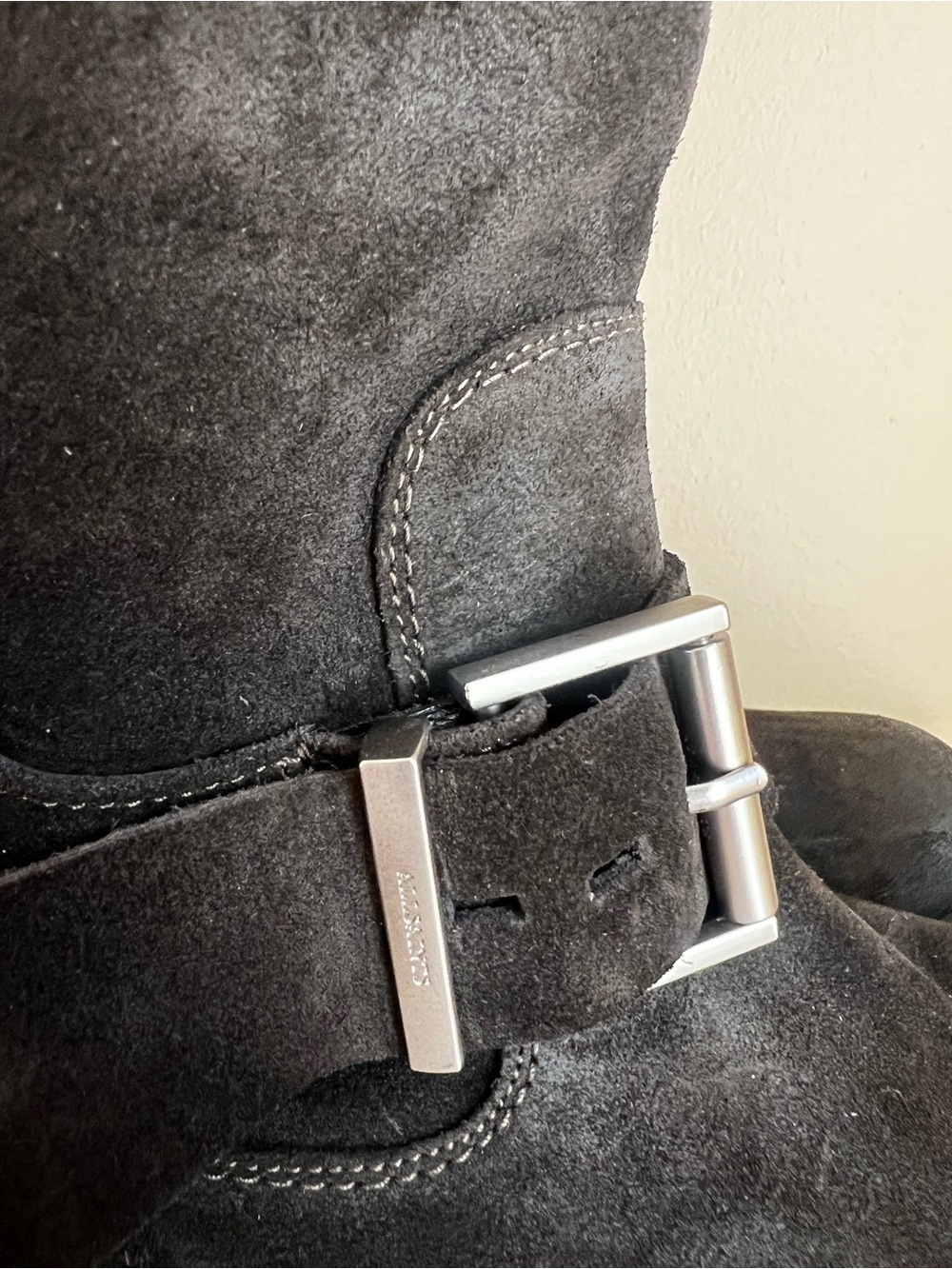 All Saints Tay Biker Suede Boots. Size 8 NWOT - Picture 7 of 10